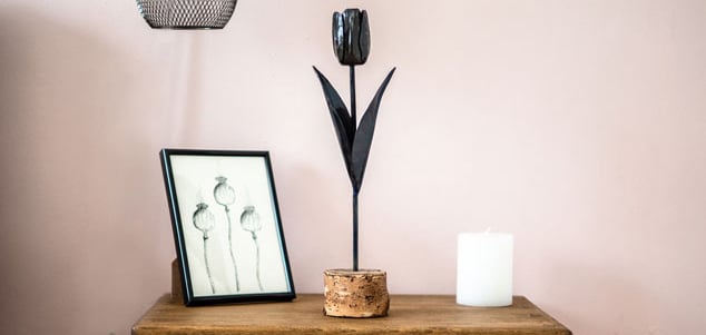 Kézműves tulipán dísz - Steel Artisan